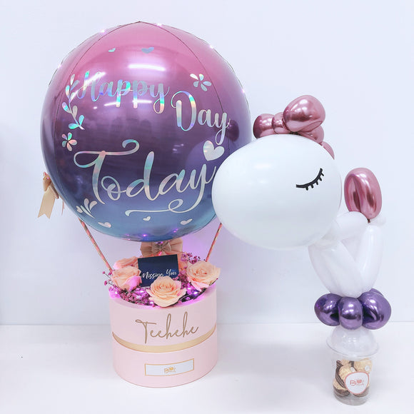 The very first Hot Air Balloon Photo Pulling Flower Box , very popular item !