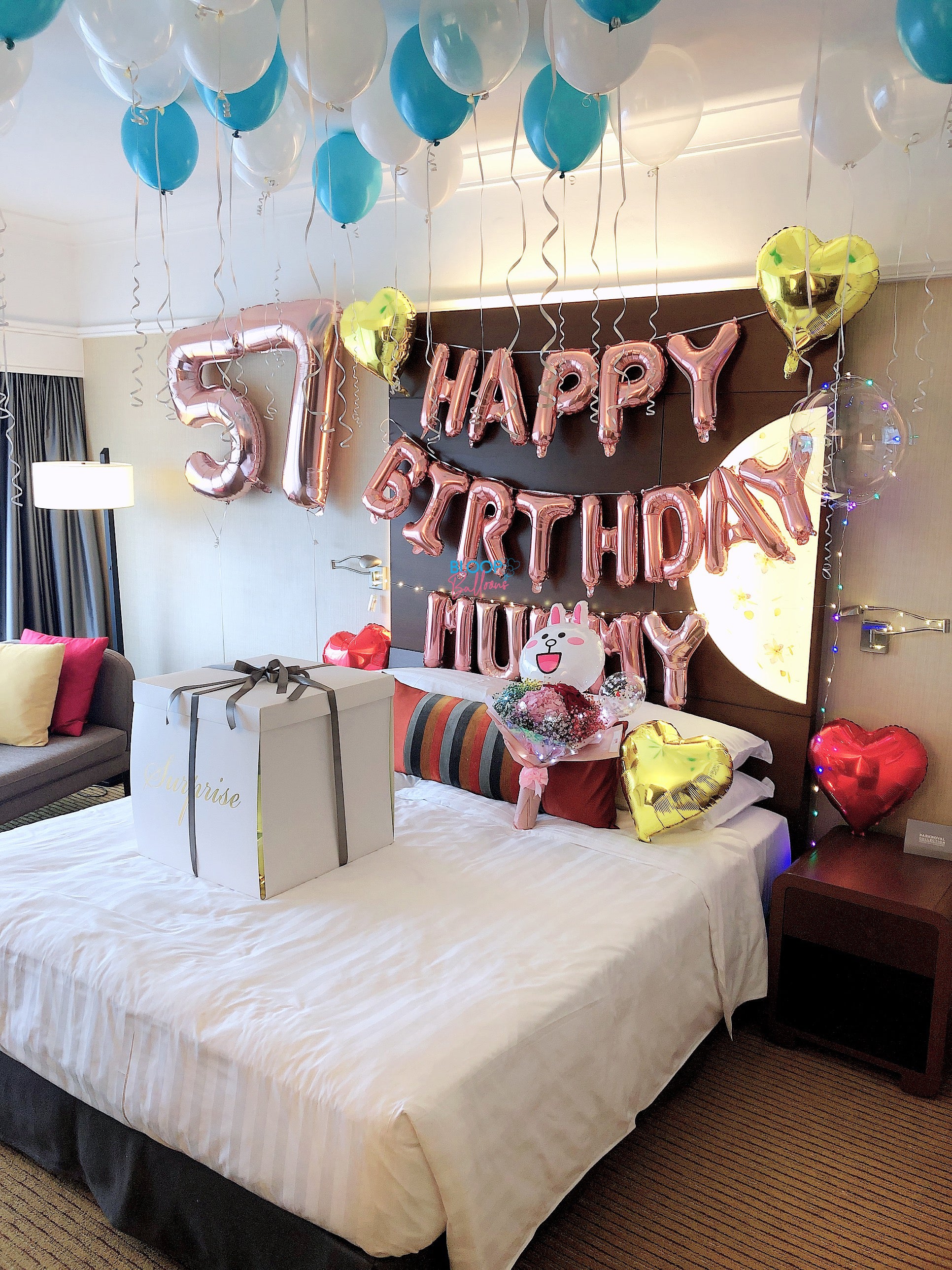 Birthday Hotel Room Decoration | Bloop Balloons Singapore