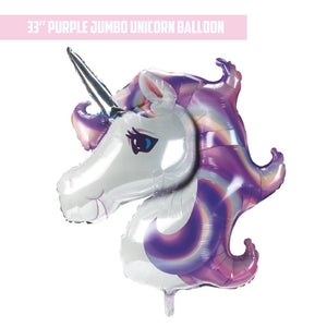 33" Purple Jumbo Unicorn Balloon