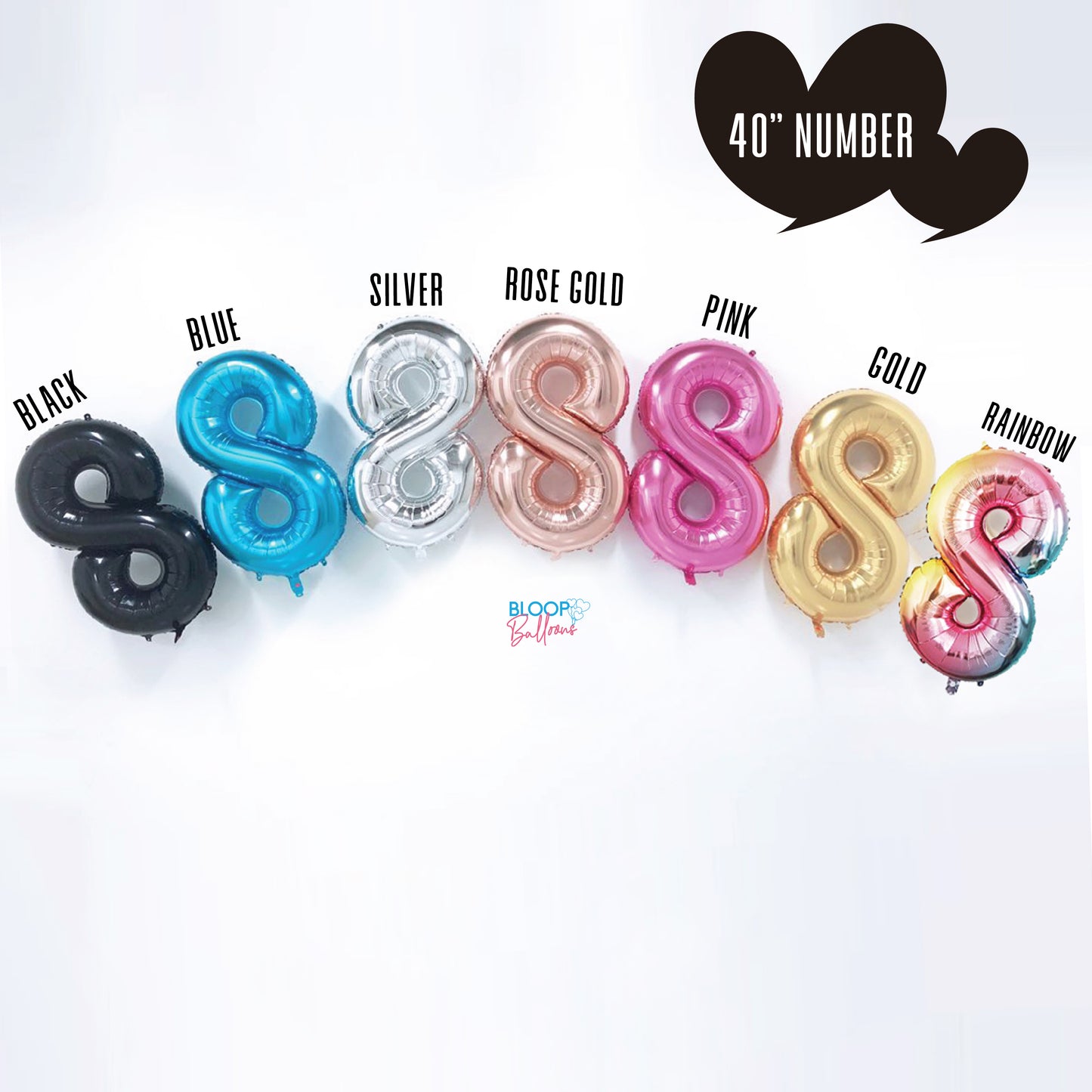40'' Number Balloon Color Chart