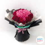 [SUPER JUMBO] 99 Pink and Red Roses Flower Bouquet - At Least 1 Week Pre Order Required