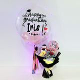 Graduation 24'' Customized Name Balloon with Flower Bouquet