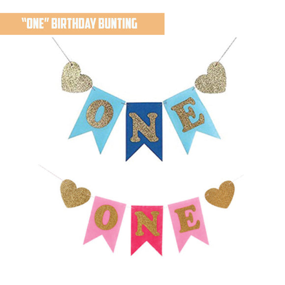 Birthday Banner for One Year Old Party 