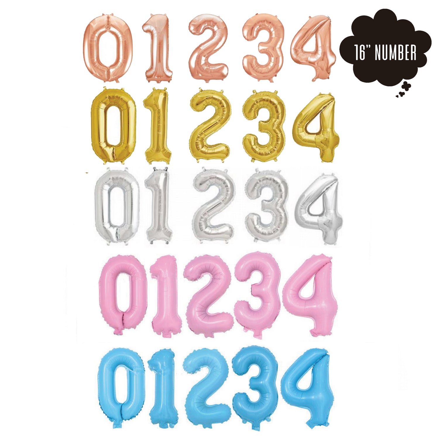 16-Inch Number Balloons in Singapore — Milestone & Birthday Numbers