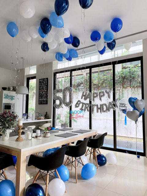 Blue and White Balloon - Hotel Room Decoration Singapore