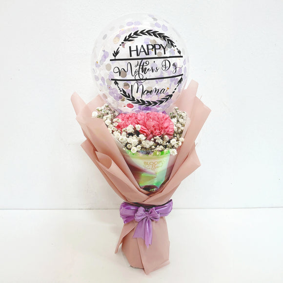 [MINI SIZE BOUQUET] 5'' Personalised Balloon Flower Bouquet - Mother's Day Collection