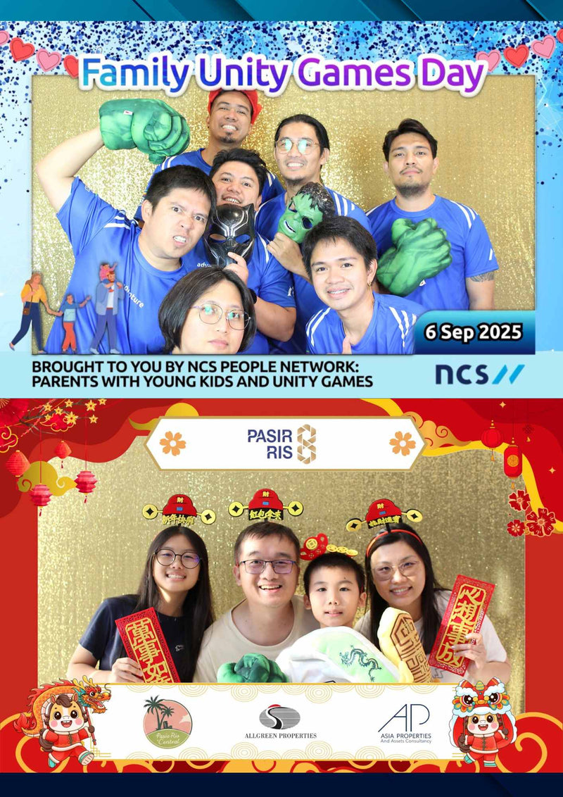 Custom photobooth template design for corporate event in Singapore