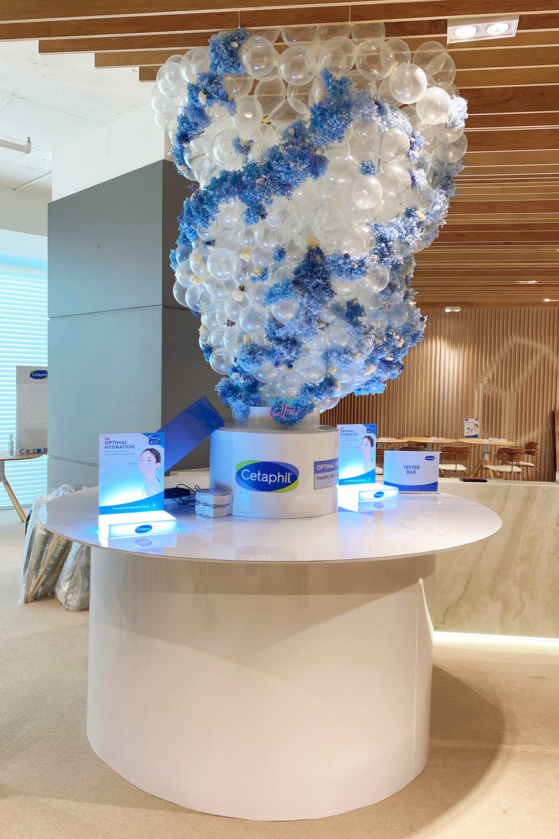 Corporate balloon decoration display for Cetaphil brand event in Singapore