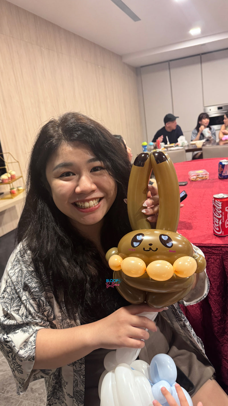 Eevee Pokémon balloon sculpting design for kids birthday party in Singapore by Bloop Balloons