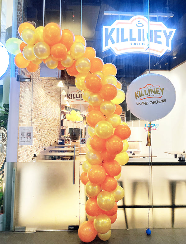 customised balloon decoration for Killiney grand opening event in Singapore