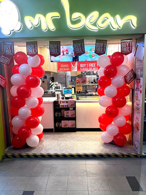 Balloon arch decoration for Mr Bean grand opening at Tanjong Pagar Plaza Singapore by Bloop Balloons