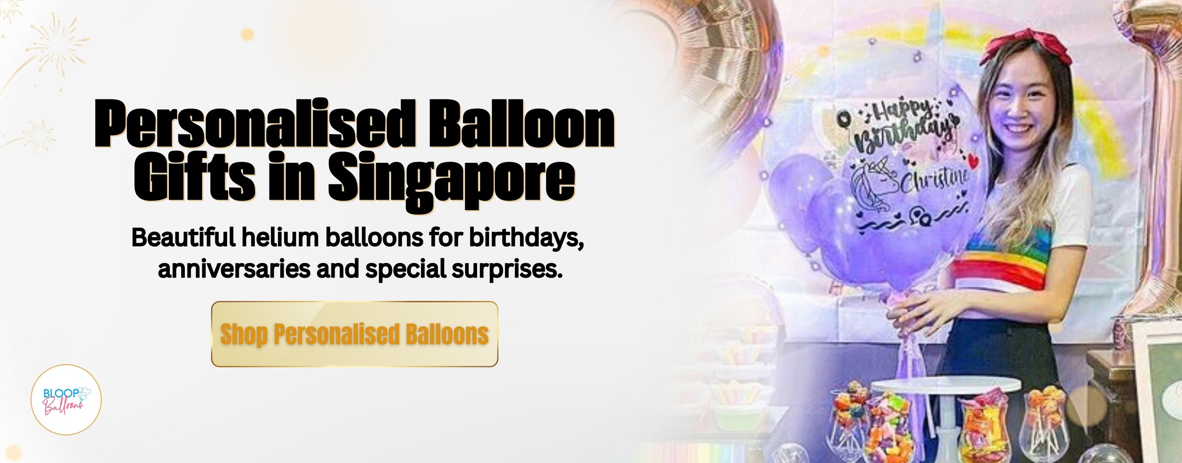 Personalised birthday helium balloon gifts in Singapore for celebrations and surprises
