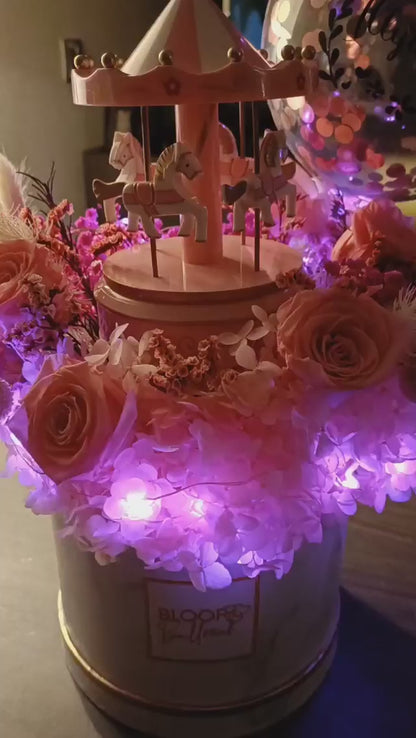 5''Personalised Balloon Carousel Musical Premium Flower Box