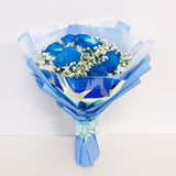 [LARGE BOUQUET] 10 Electric Blue Roses Bouquet - At Least 2 Days Pre Order Required