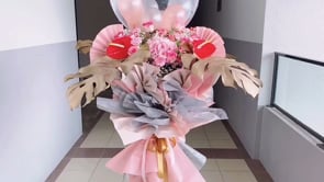 Premium Golden Congratulatory Grand Opening Flower Stand