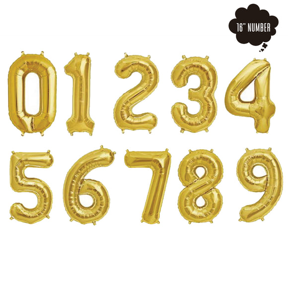 [16 Inch Number Balloon] - ( Gold Airfilled Only ) bloop-balloons.myshopify.com