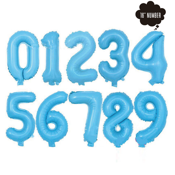 [16 Inch Number Balloon] - ( Pastel Blue Airfilled Only ) bloop-balloons.myshopify.com