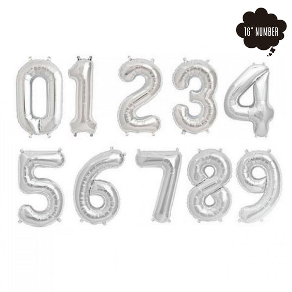 [16 Inch Number Balloon] - ( Silver Airfilled Only ) bloop-balloons.myshopify.com
