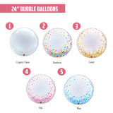 24'' Confetti Printed Bubble Balloons 