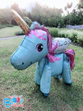 [Blue Fairy Unicorn] - 3D Unicorn Walker Balloon (Air-Filled Only)