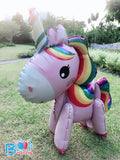 [Pink Rainbow Unicorn] - 3D Unicorn Walker Balloon (Air-Filled Only) 