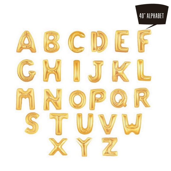 [40 Inch Alphabet Foil Balloons] – Gold Foil bloop-balloons.myshopify.com