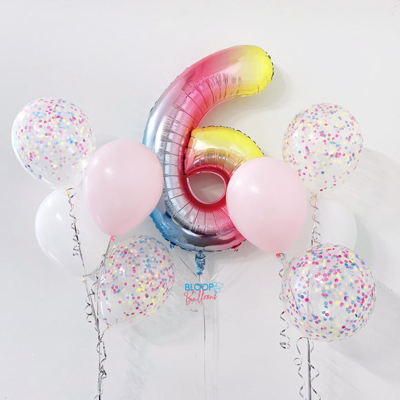 40'' Rainbow Number Balloon Bundle Set 