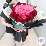 [SUPER JUMBO] 99 Pink and Red Roses Flower Bouquet - At Least 1 Week Pre Order Required