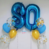 Blue and Gold Themed_40'' Number Balloon Bundle Set