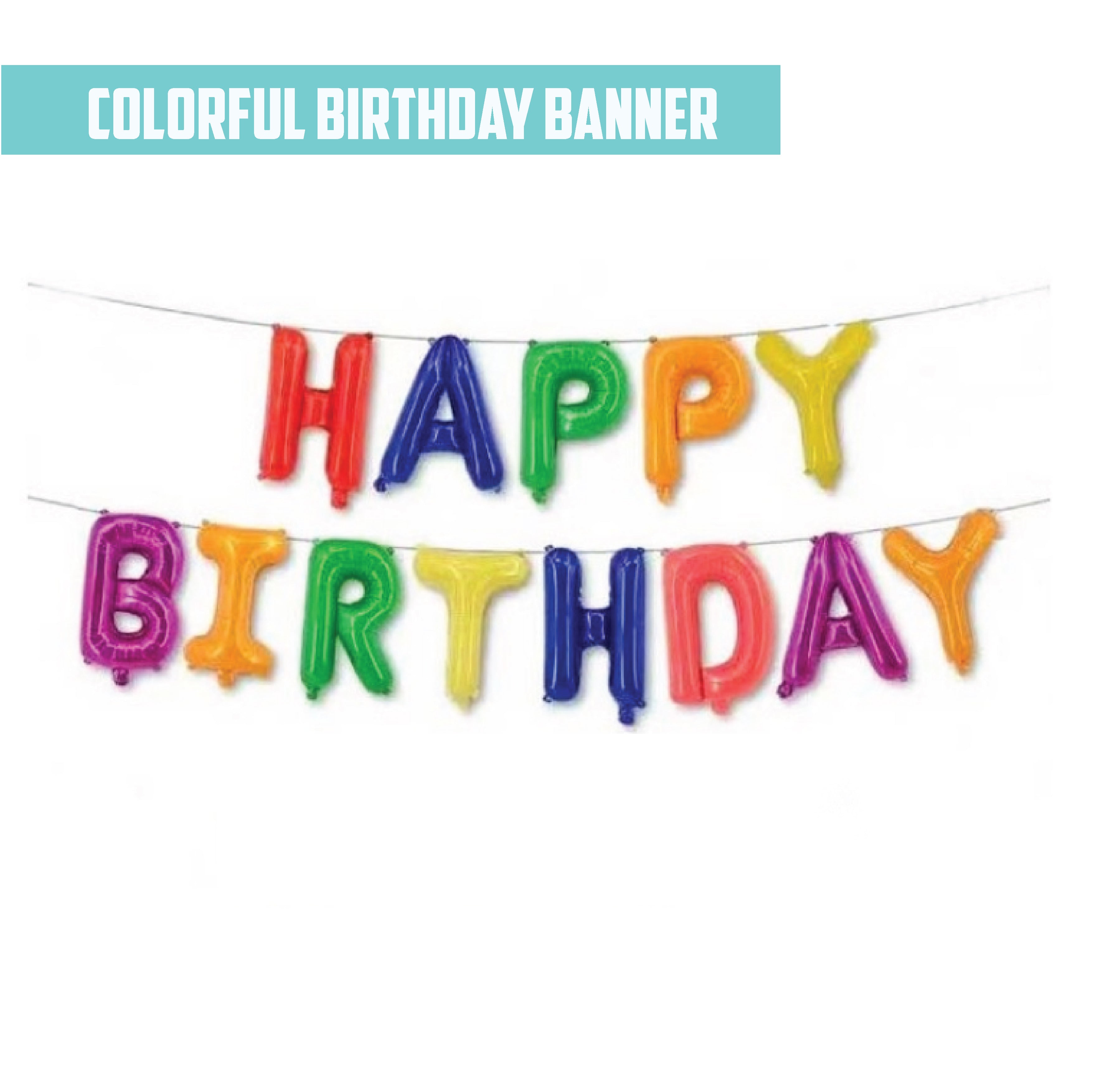 16inch Colorful Birthday Banner | Bloop Balloons Singapore