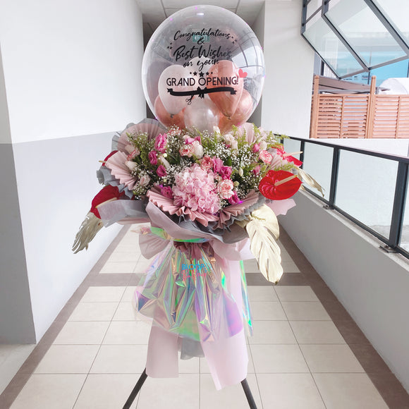 Holographic Premium Golden Congratulatory Grand Opening Flower Stand