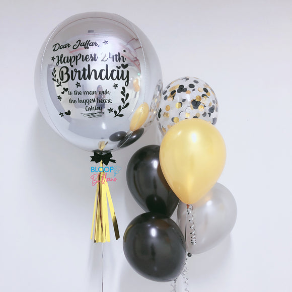 21'' Personalised Orbz Balloons with Side Bundle