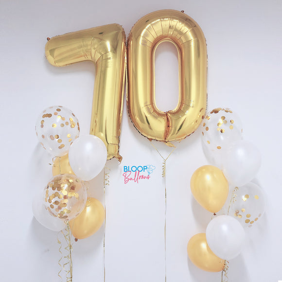 40'' Gold Number Balloon Bundle Set