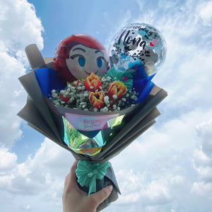 [SMALL] 5'' Personalised Balloon Tulips Flower Bouquet