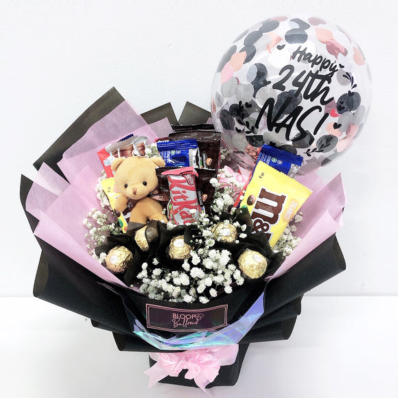 Medium Personalized Chocolate Bouquet-5 Personalized Confetti Balloon –  Bloop Balloons