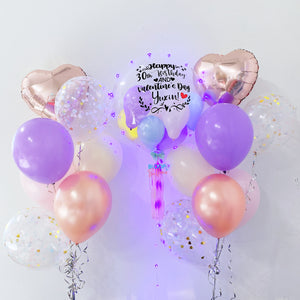 24''personalised balloon with 2 side bouquets bundle set