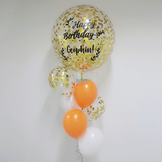 36" Confetti Latex balloon with 1 bouquets of 6 Balloons