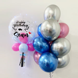 24'' Personalised Birthday Balloon Chrome Balloon Bundle Set 
