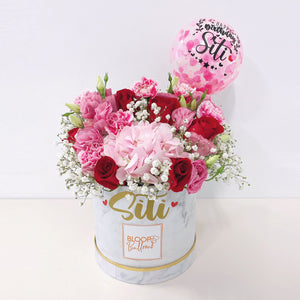 5'' Personalised Balloon Medium Premium Flower Box