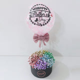 5'' Personalised Balloon Baby Breath Mini Flower Box