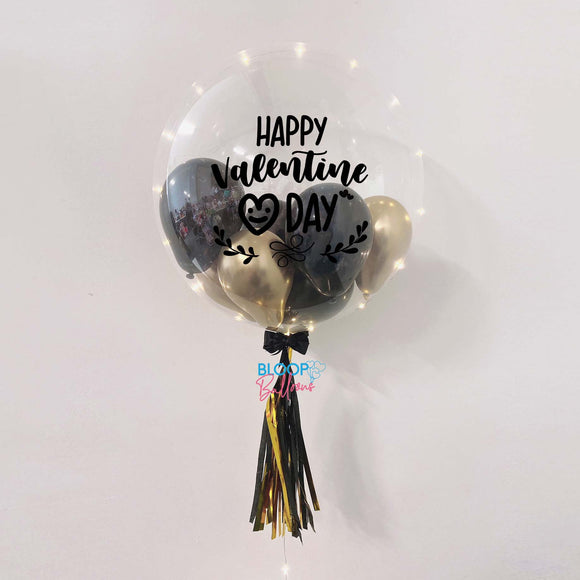 24'' personalised balloon Valentine Day Collection - Mini Chrome Balloon and Mini Latex Balloon