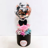 5" Personalised Mini Flower Box With 3 Roses and Baby Breath - Valentine's Day Collection