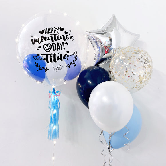 24'' Personalised with Side Balloon Bundle Set - Valentine's Day Collection
