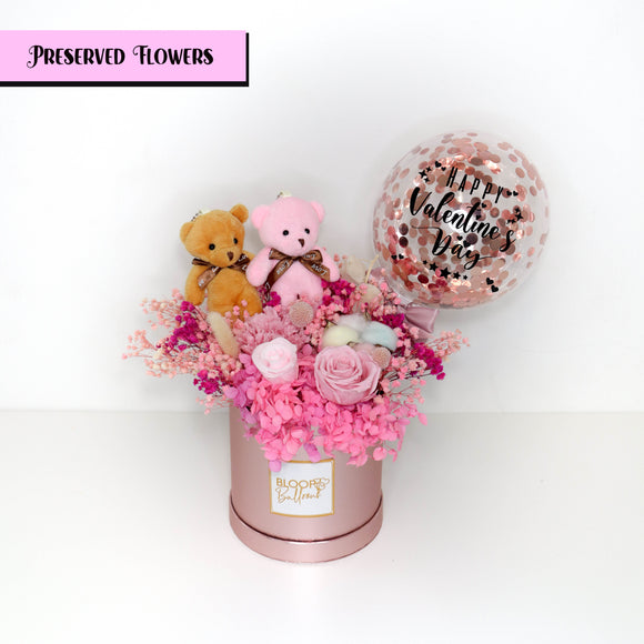 5'' Personalised Balloon Sweet Moments Preserved Flower Box
