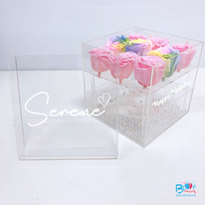 Personalised Acrylic Flower Box bloop-balloons.myshopify.com