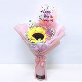 [SMALL BOUQUET] 5'' Personalised Balloon with Bear and Flower Bouquet bloop-balloons.myshopify.com