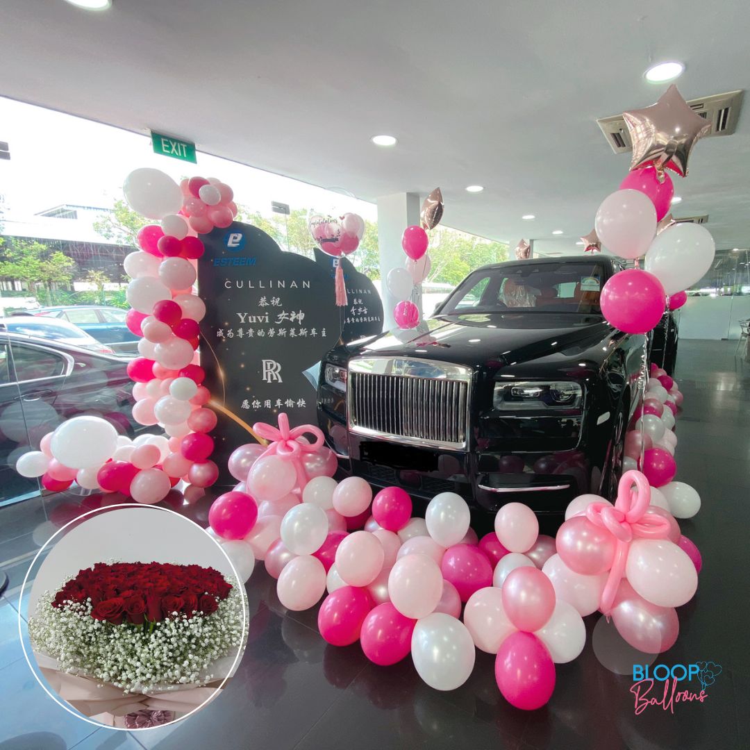 New Car Showroom Decoration With 99 Roses Bouquet - At Least 1 Week Pre Order Required