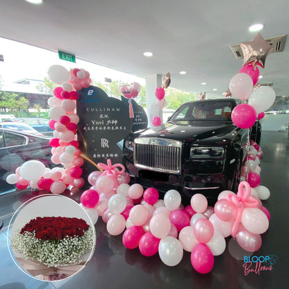 New Car Showroom Decoration With 99 Roses Bouquet - At Least 1 Week Pre Order Required