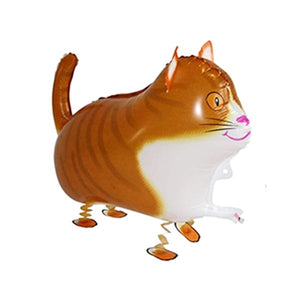 Walking Pet Animal Balloon - Orange Cat Meow
