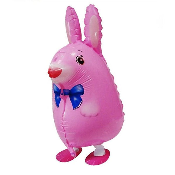 Walking Pet Animal Balloon - Pink Rabbit